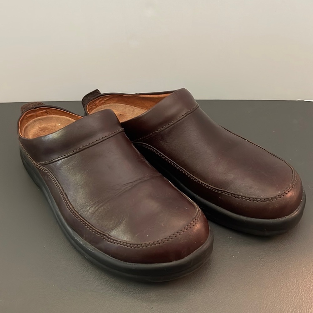 Birkenstock Footprints Brown Leather Clogs sz 40